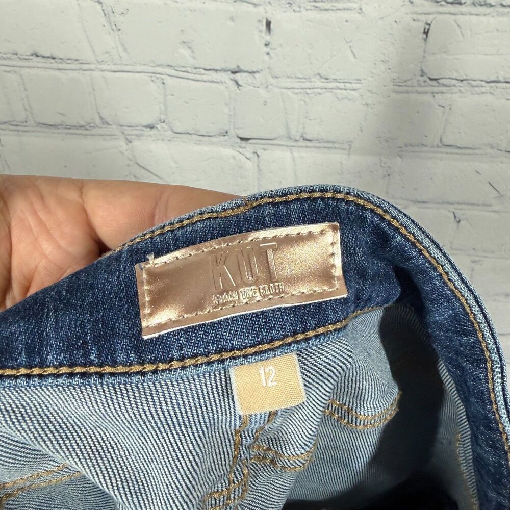 Kut From The Kloth Catherine Boyfriend Shorts Women 12 High Rise Blue Denim Cuff - Picture 4 of 10
